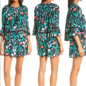 Kate Spade Floral Mini Dress - Black, Green, Red, White